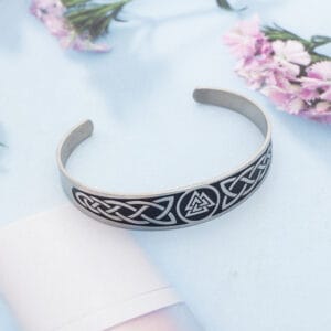 Valknut Celtic Stainless Steel Cuff (S925)