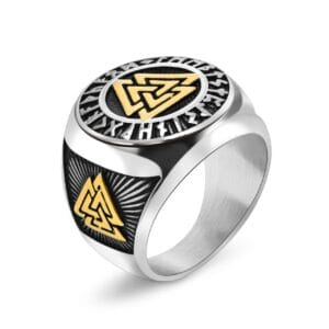 Valknut Rune Ring - Gold Plated
