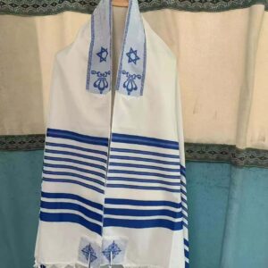Royal Blue Large Size Prayer Shawl (Talit) 140*190cm Polyester Material