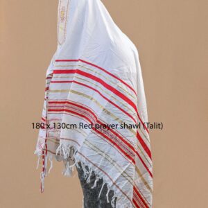 Red Large Size Prayer Shawl (Talit) 180X130CM